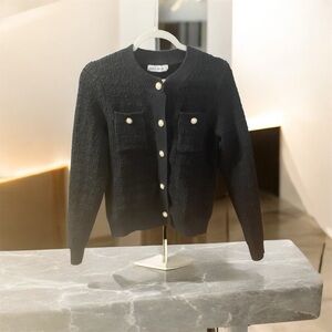 Grace Karin Black Sweater with Gold Buttons